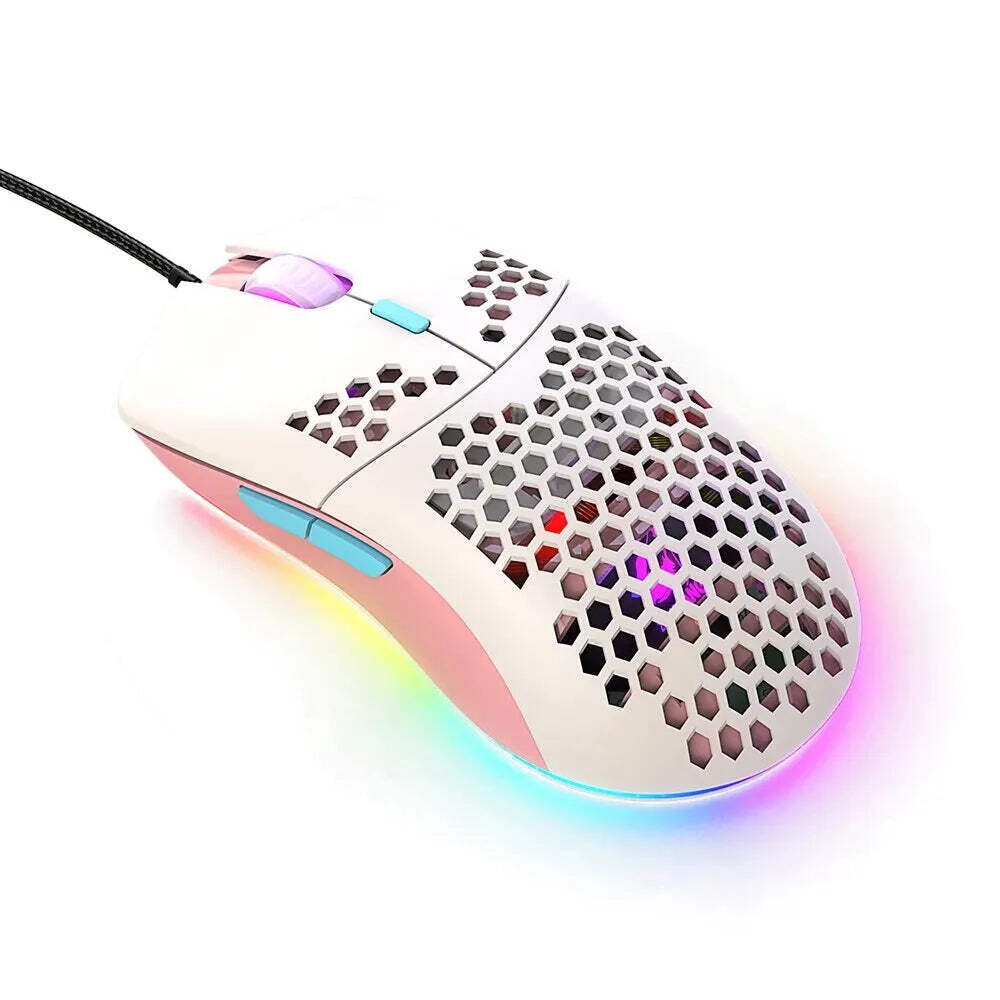 M1 Wired Lightweight Multicolor Gaming Mouse 69g Ultralight Honeycomb Shell RGB