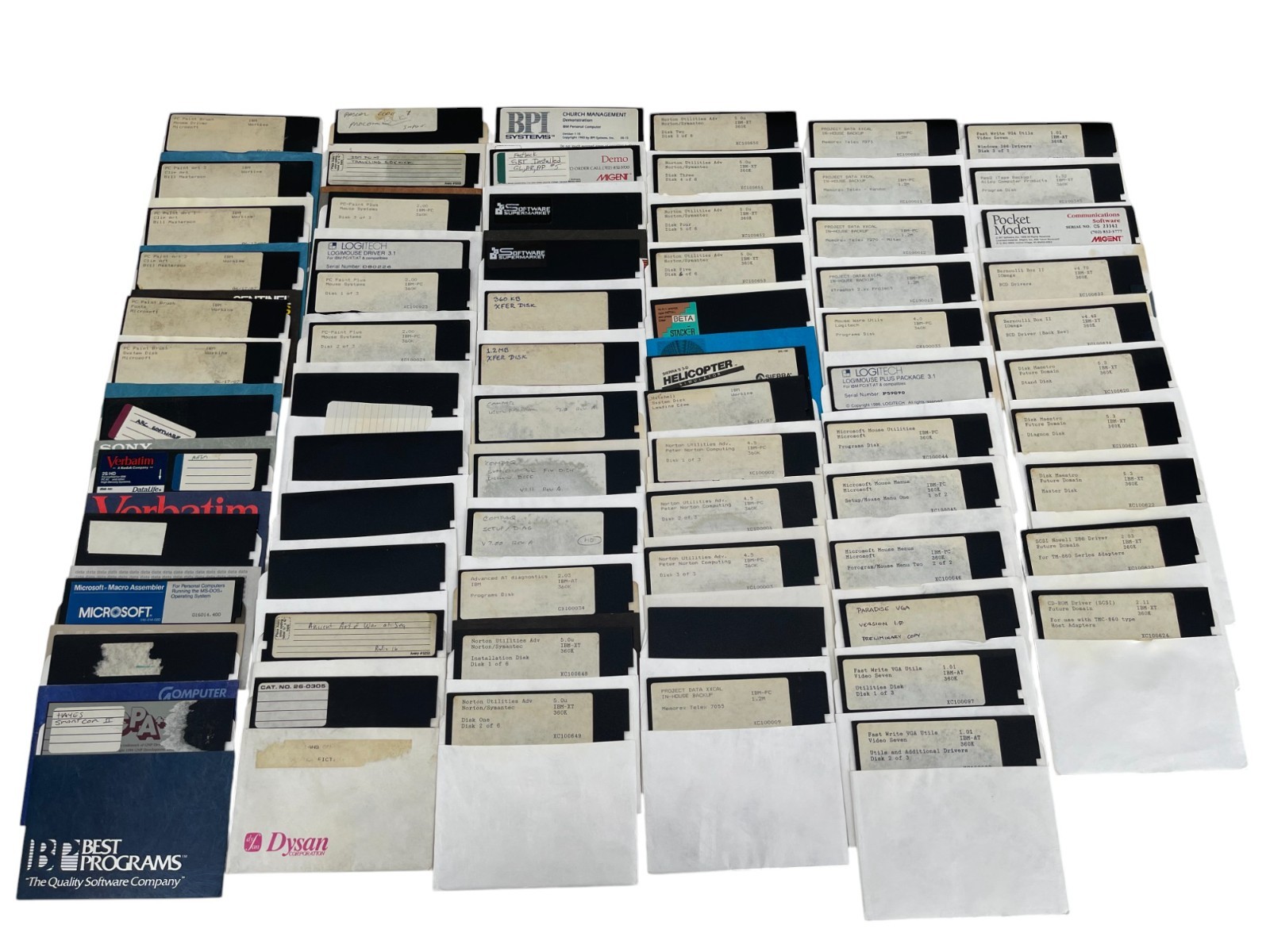 Vintage 5.25 -Inch Floppy Disk Lot of 70 – Mixed Brands – As Is / Untested #15