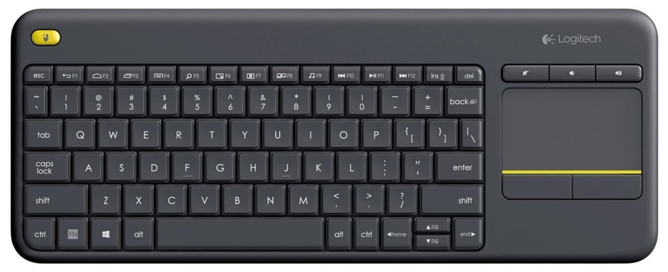 Logitech K400 PLUS Wireless Touch Keyboard HTPC for PC-connected TVs