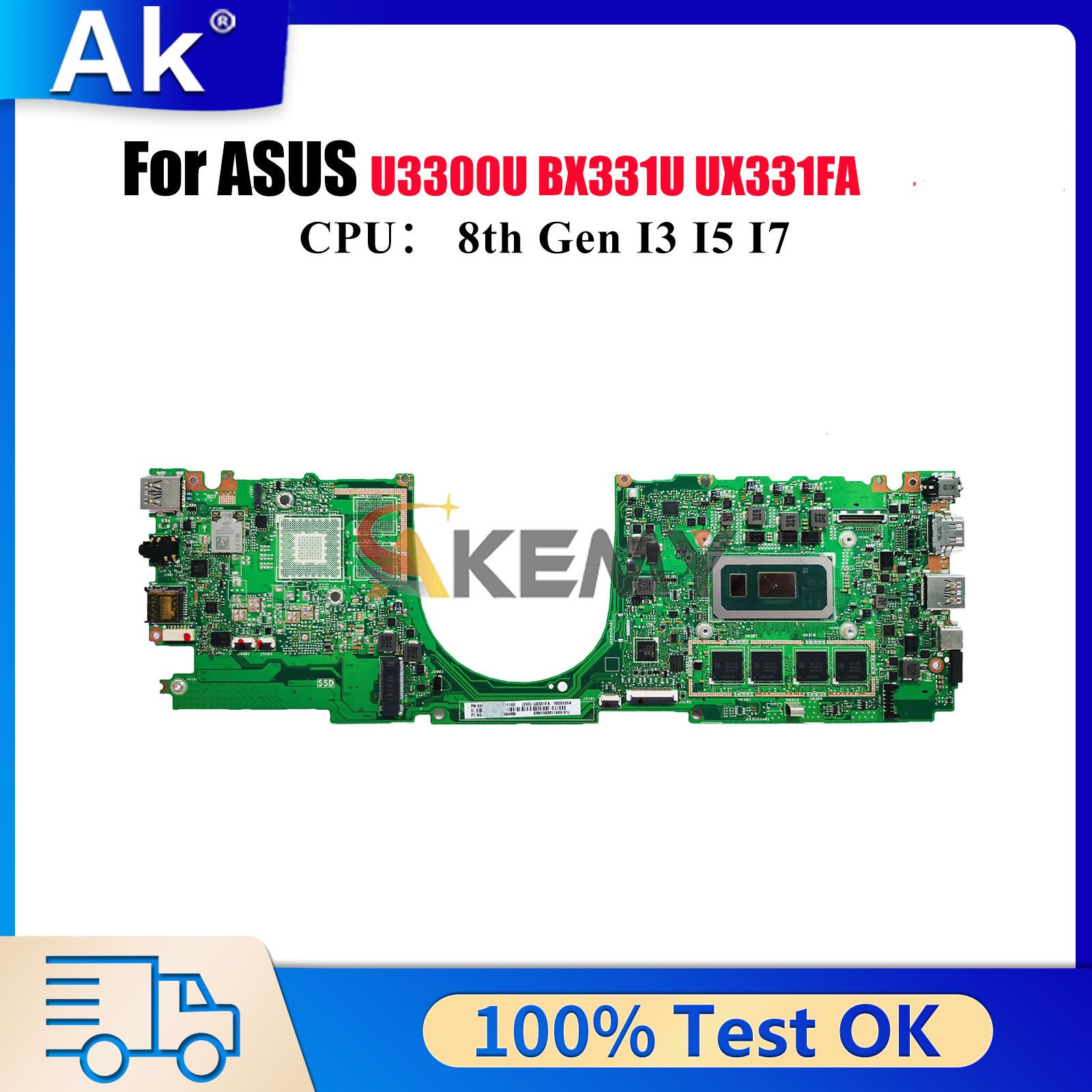 UX331FA Motherboard For ASUS BX331F UX331FN U3300F UX33FAL Mainboard W/CPU