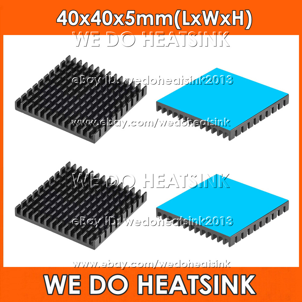 40x40x5mm Black Anodized Heatsink Radiator Cooler With Thermal Pad for CPU IC