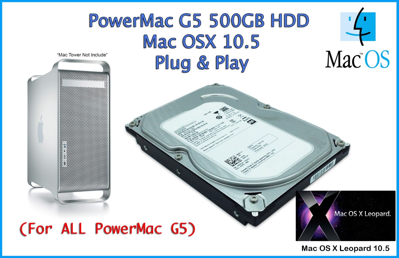 APPLE PowerMac G5 - Preinstalled OSX ready. Plug/Play.