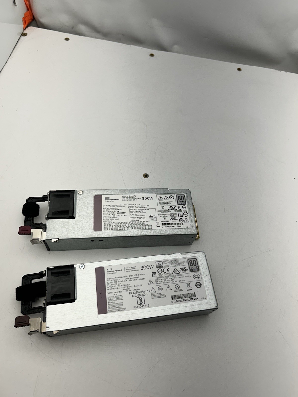 LOT OF 2 HP 800W PSU HSTNS-PL41-1 HSTNS-PC41-1 HSTNS-PD41-1 866730-001 865409-00