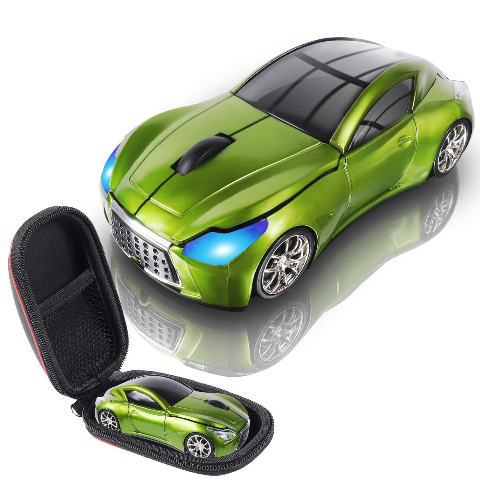 elec Space Wireless Mini Mouse with Case - Cute Sports Car Shape, Lightweight...