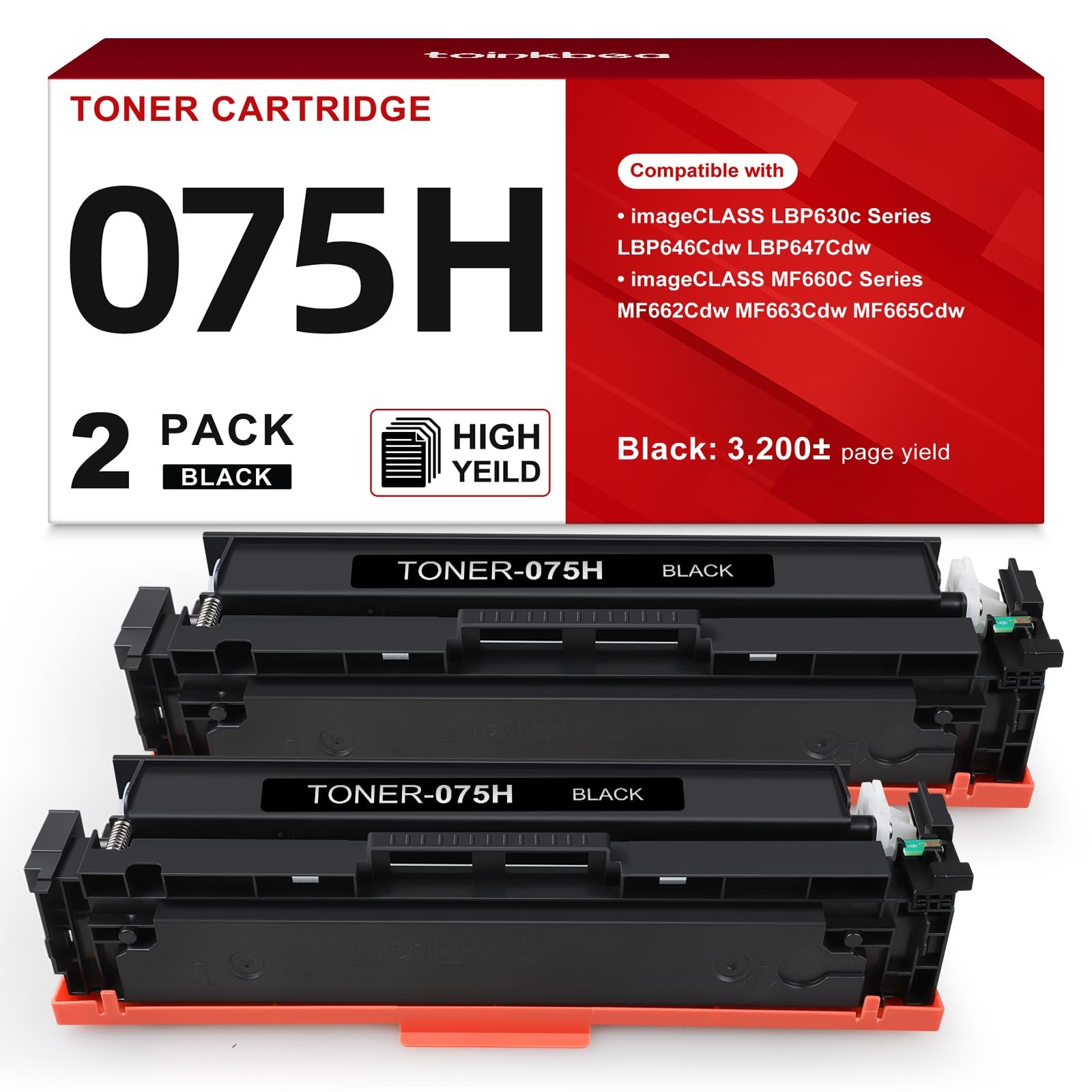 ** NEW Canon Toner | 075H | Black | High Capacity | 2-Pack | Compatible