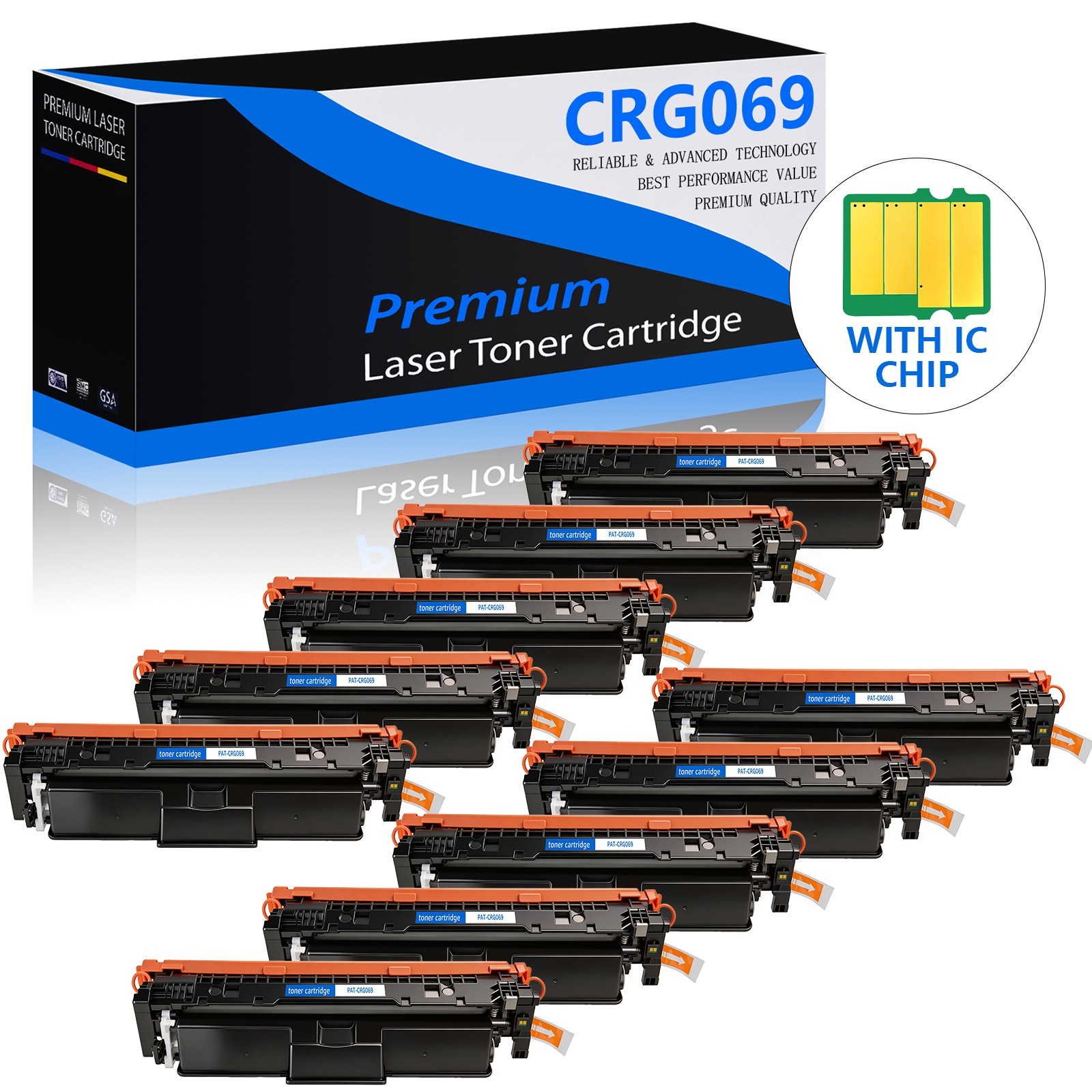 10PK 069 CRG069 CRG-069 Compatible Toner Cartridge for Canon ImageCLASS Mf753cdw