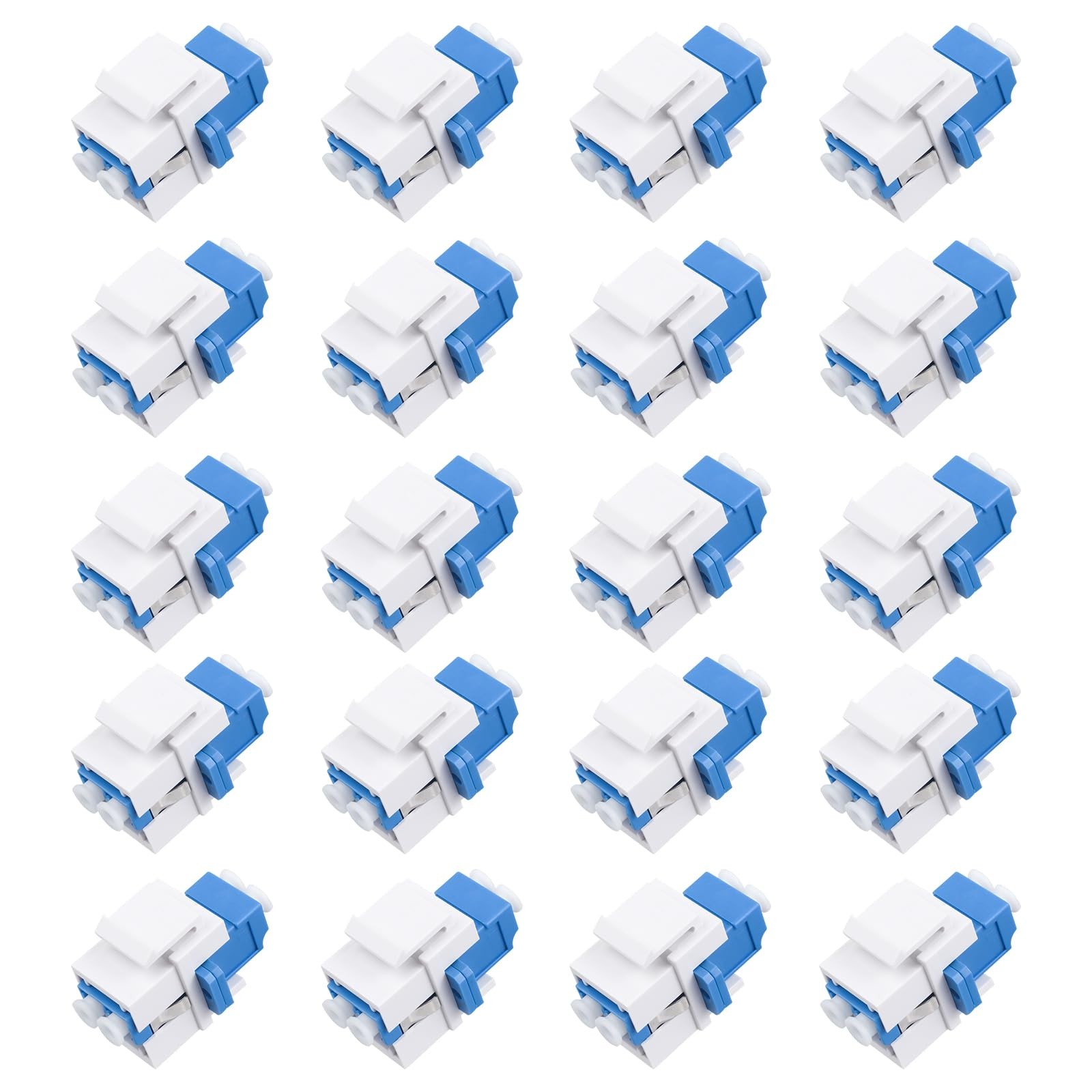 20 PCS LC/UPC Duplex Single Mode Fiber Optic Keystone Jack Patch Panel