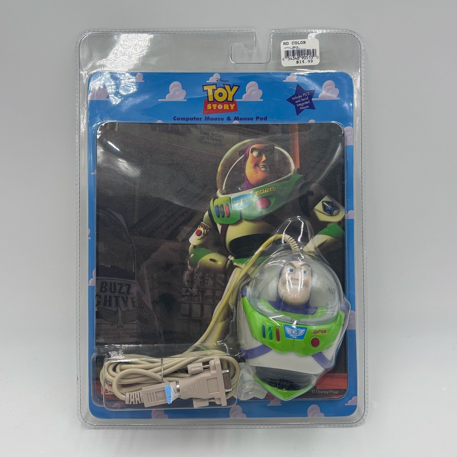 Disney Toy Story Buzz Lightyear Computer Mouse and Mouse Pad Set Vintage New