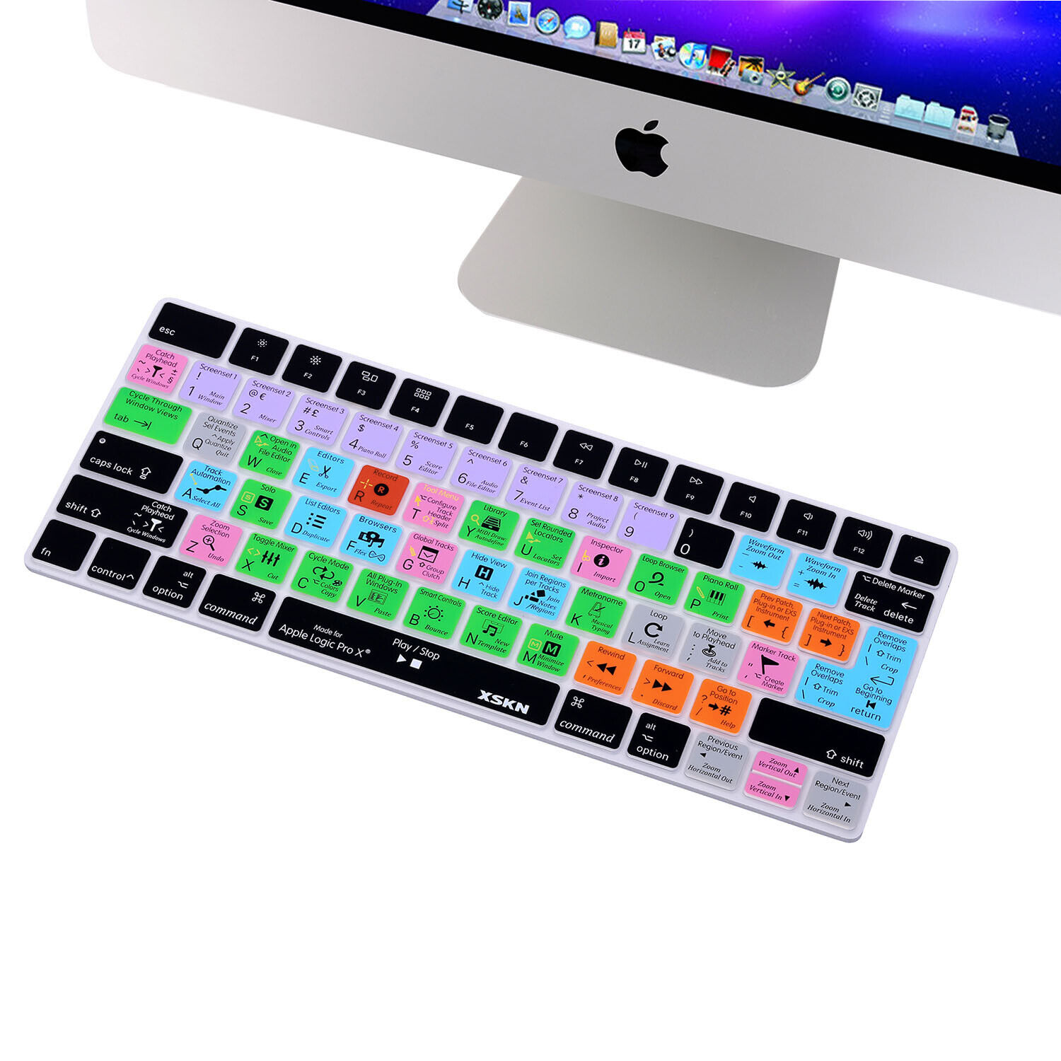 XSKN Logic Pro X Shortcut Keyboard Cover for Apple Magic Keyboard US/EU Layout