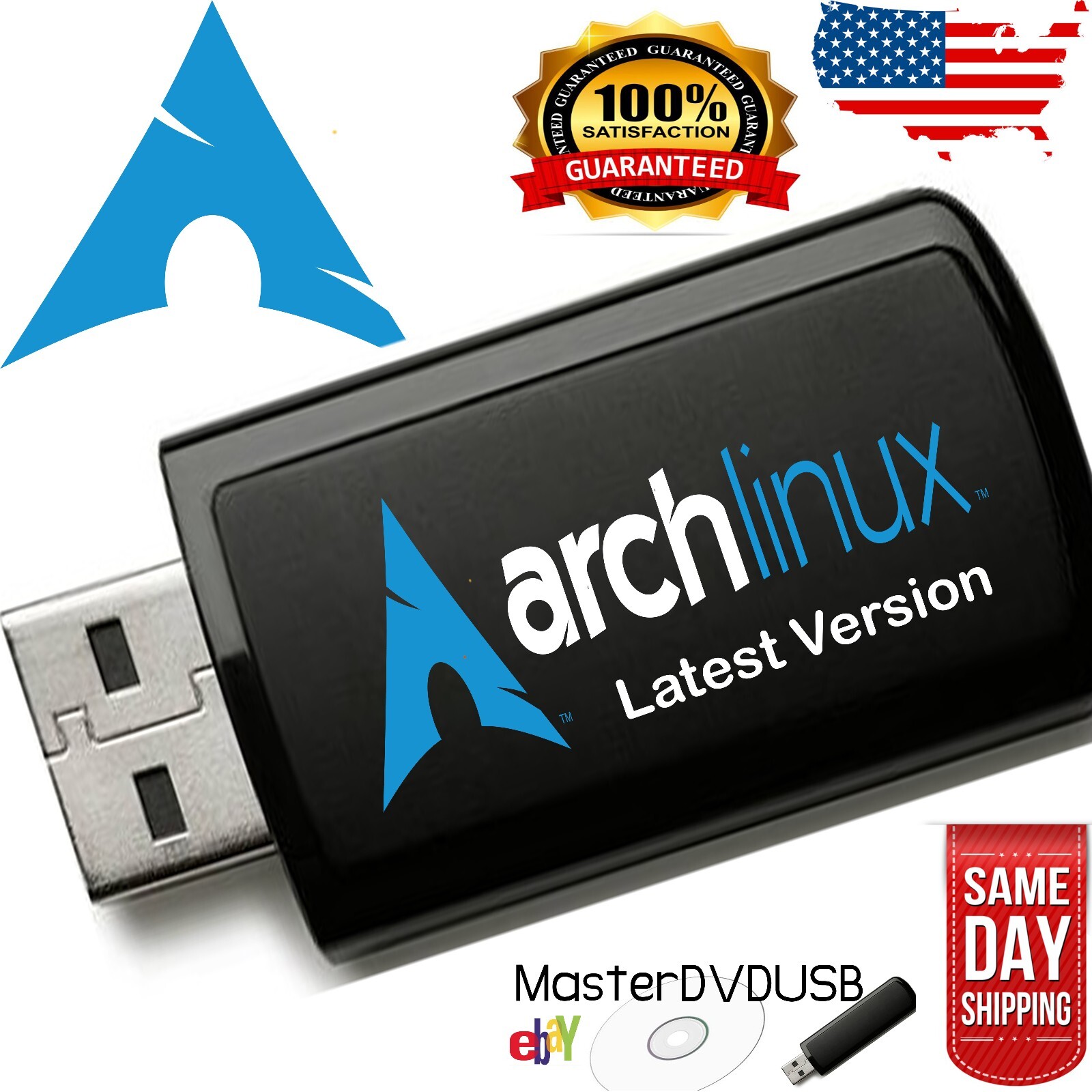 Arch Linux USB Live Installer - UEFI & Legacy Compatible - PC & Intel Mac - FAST