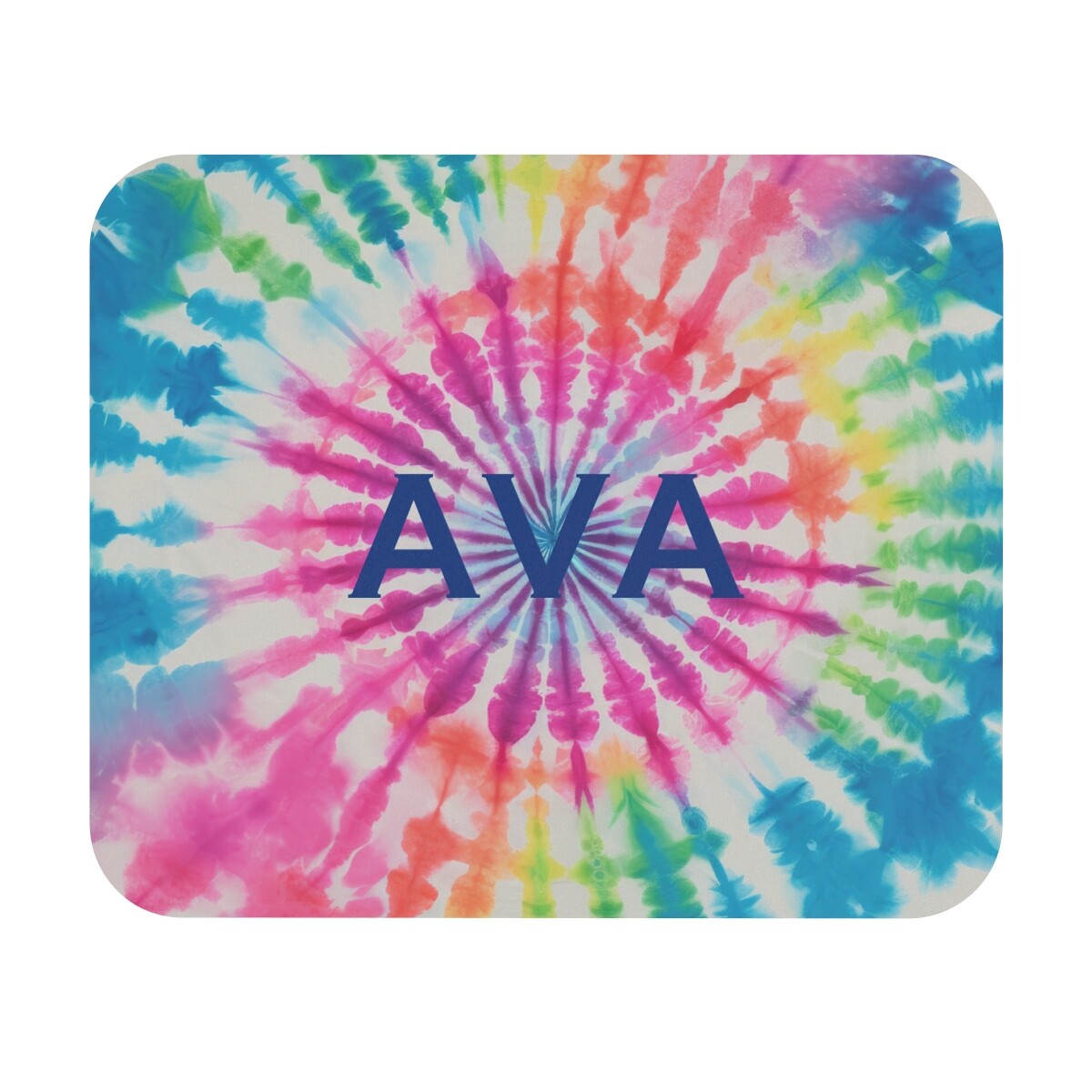 The Lilliana Rainbow Tie Dye Mouse Pad (Rectangle) Personalized or Monogram