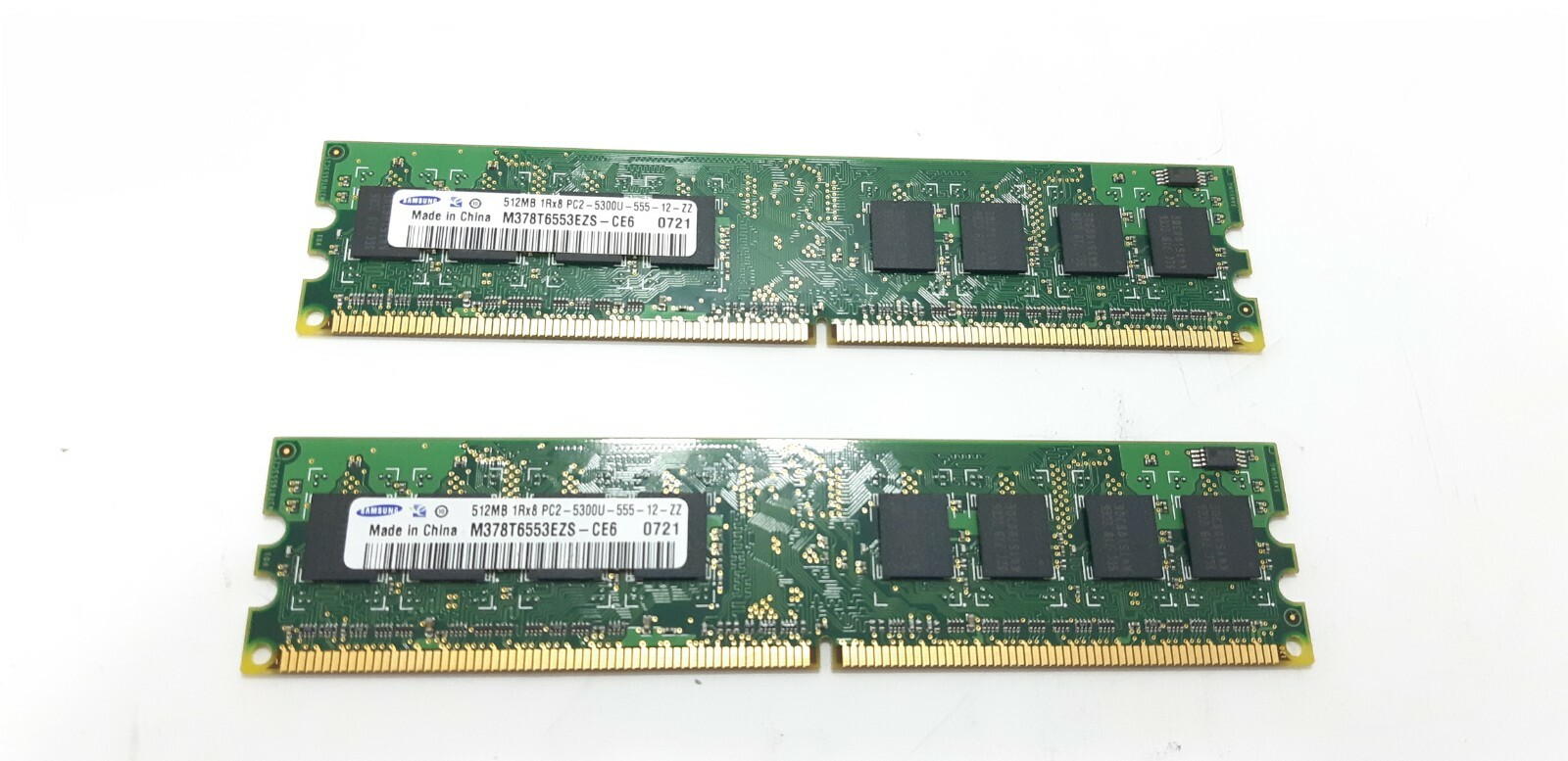 Samsung M378T6553EZS-CE6 2x512Mb=1Gb PC2-5300 667Mhz DDR2 Desktop Memory RAM