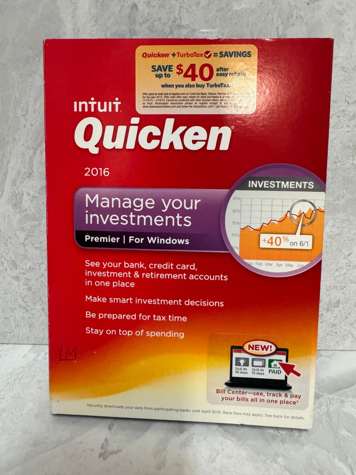 Quicken 2016 Premier for Windows – Investment & Finance Software Box – Intuit