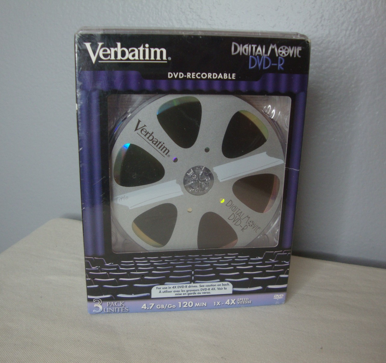 VERBATIM Digital Movie DVD-R DVD-Recordable 3-Pack 4.7 GB 120 Minutes NEW SEALED