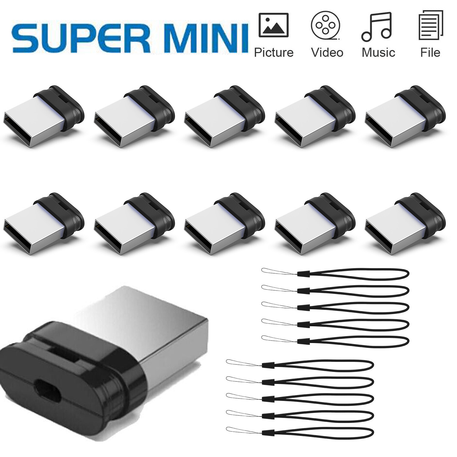 32GB 64GB Mini USB 2.0 Flash Drive Memory Stick External Thumb Drive U Disk Lot