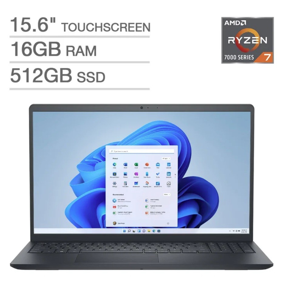 Dell Inspiron 15 3535 15.6" FHD Touch Ryzen 7 7730U 16GB 512GB SSD W11H Laptop
