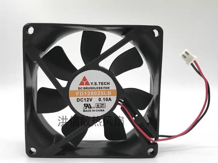Y.S.TECH 8025 FD128025LB DC12V 0.10A 80*25MM 2-pin cooling fan