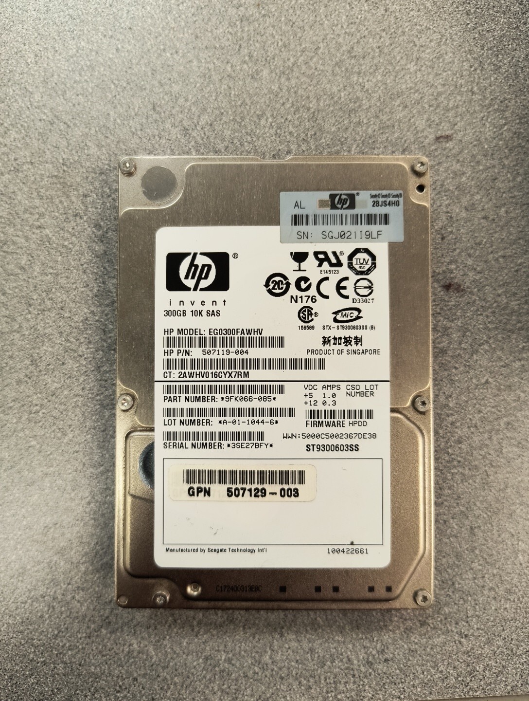 HP 300 GB,Plug-In Module,10000 RPM (507129-004) HDD