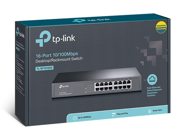 TP-Link TL-SF1016DS 16-Port 10/100Mbps Smart Switch or wall-mounting design