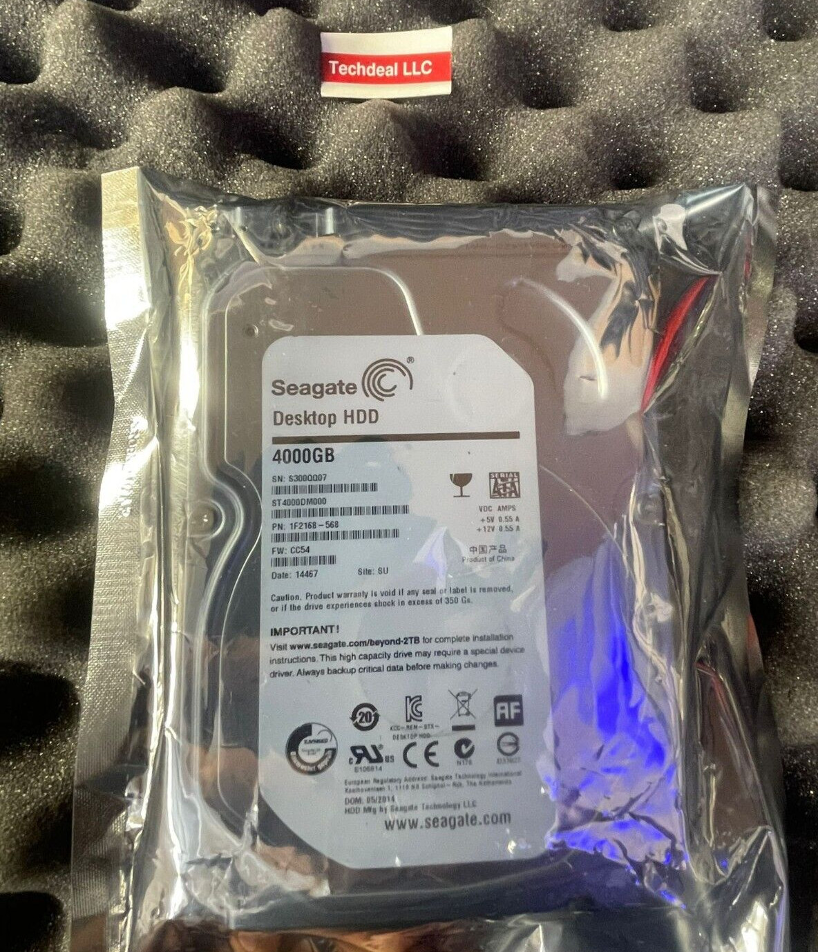 Seagate ST4000DM000 4TB 3.5 SATA 6 Gb/s 64MB 5900 RPM Desktop HDD dell HP PC DVR