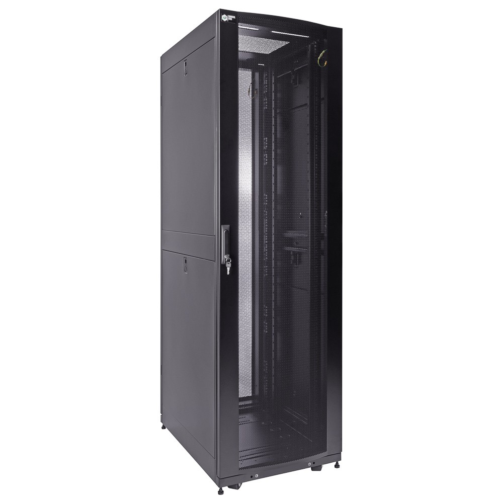 NavePoint 42U Commercial Series with Fan Compatible Top & Perforated Door -
