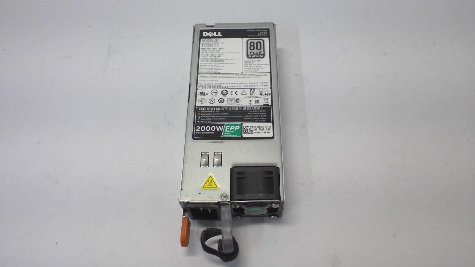 GENUINE Dell PowerEdge FX2 2000W EPP Hot Plug Power Supply Z2000E-S1 / S0 =Read=