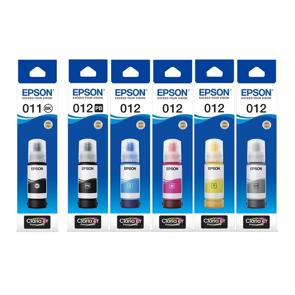 Epson 011, 012 Ink Bottle 6 Color Pack Set for Epson L8160, L8180 Epson Printer