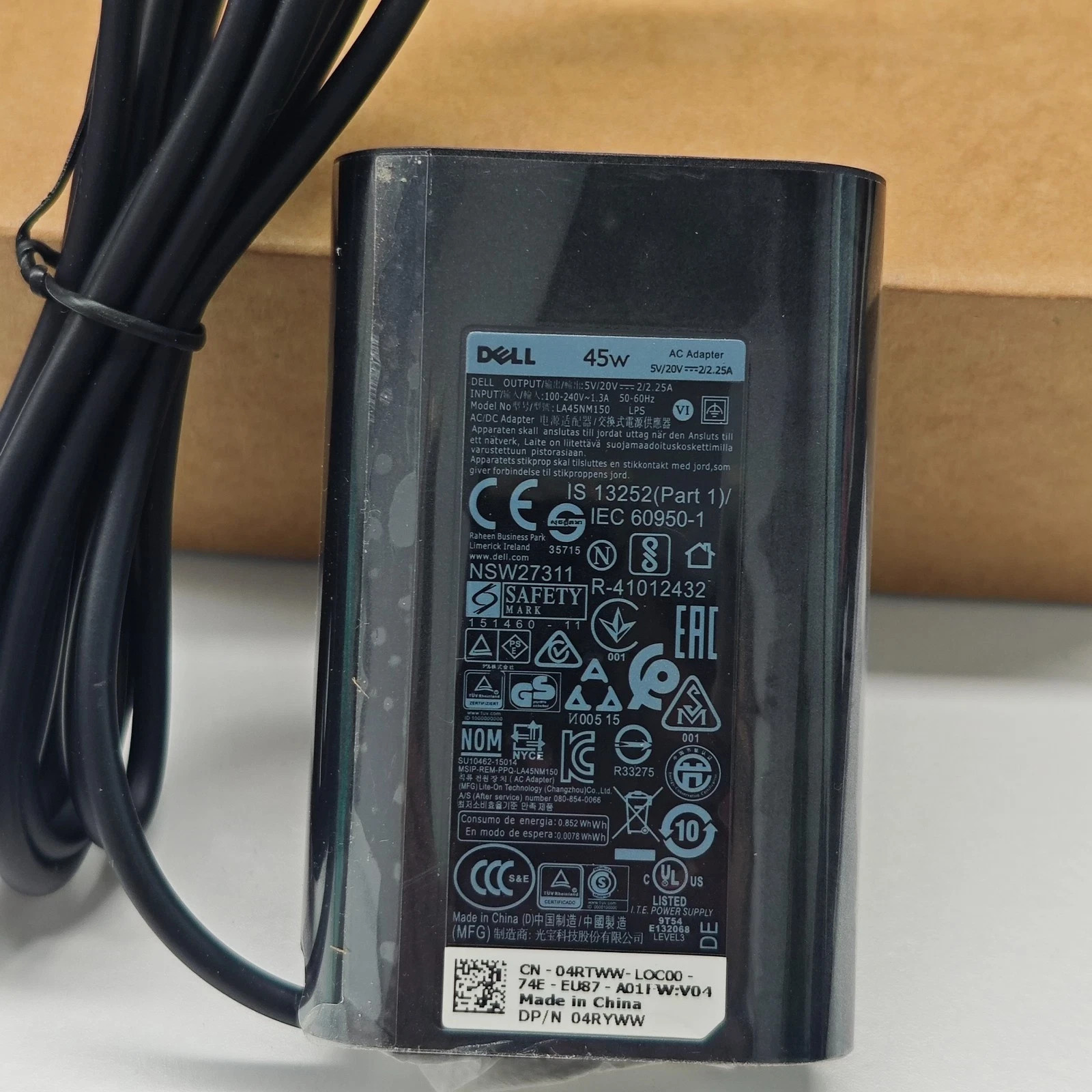 OEM 45W USB-C  AC Power Adapter Charger For Dell AA45NM150 + Cord NEW
