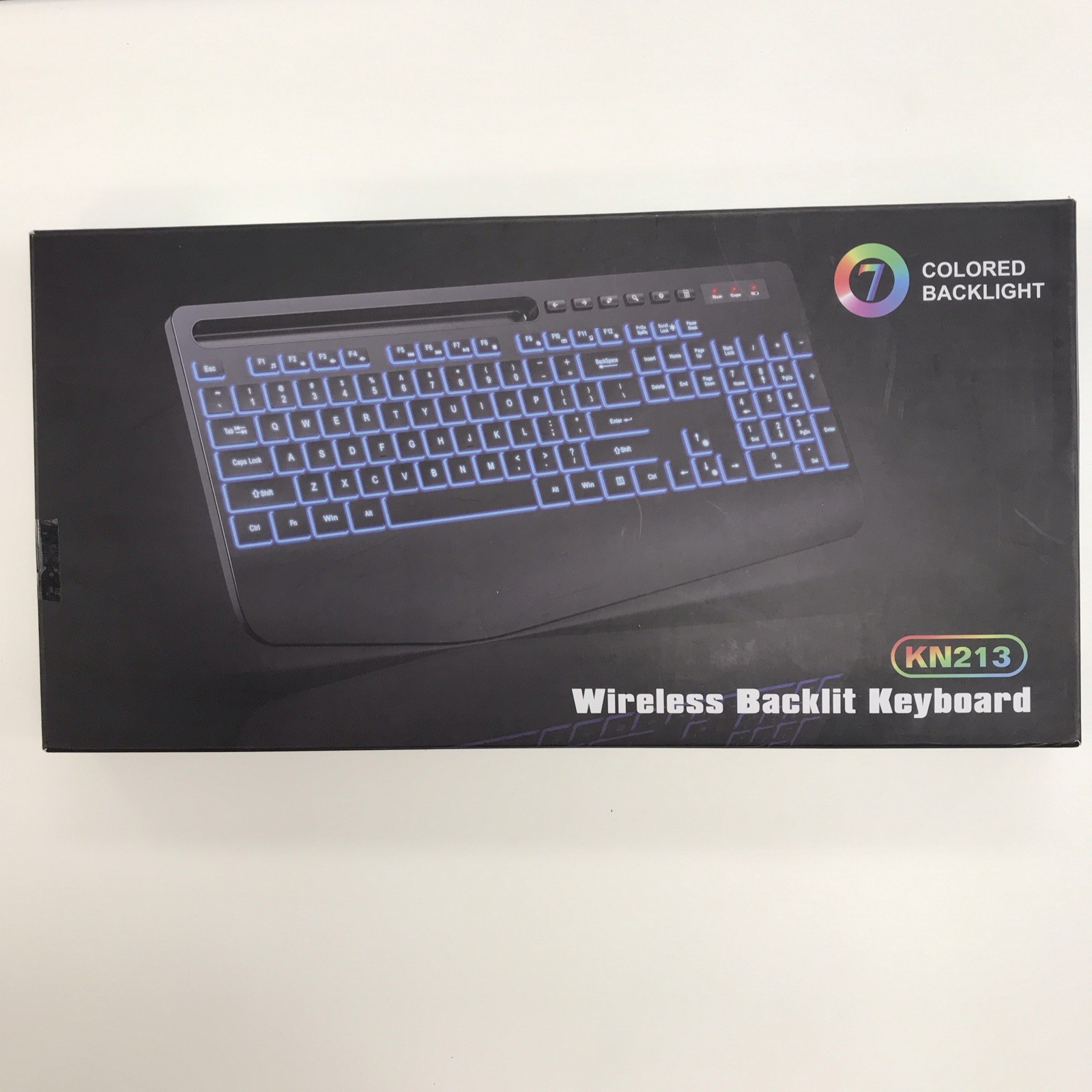 KN213 Pro Wireless Backlit Keyboard 7 Colored Backlights And 3 Brightness Levels