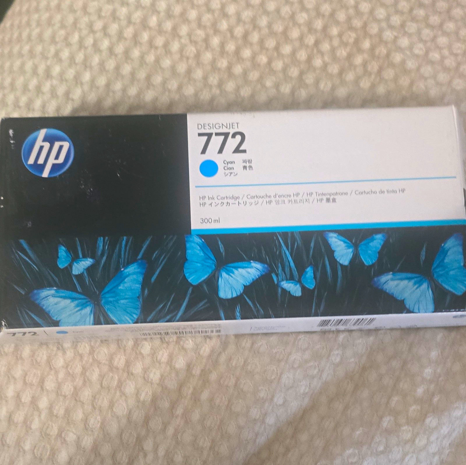 HP Genuine/Original DesignJet 772 Cyan Ink Cartridge 300ml Inkjet
