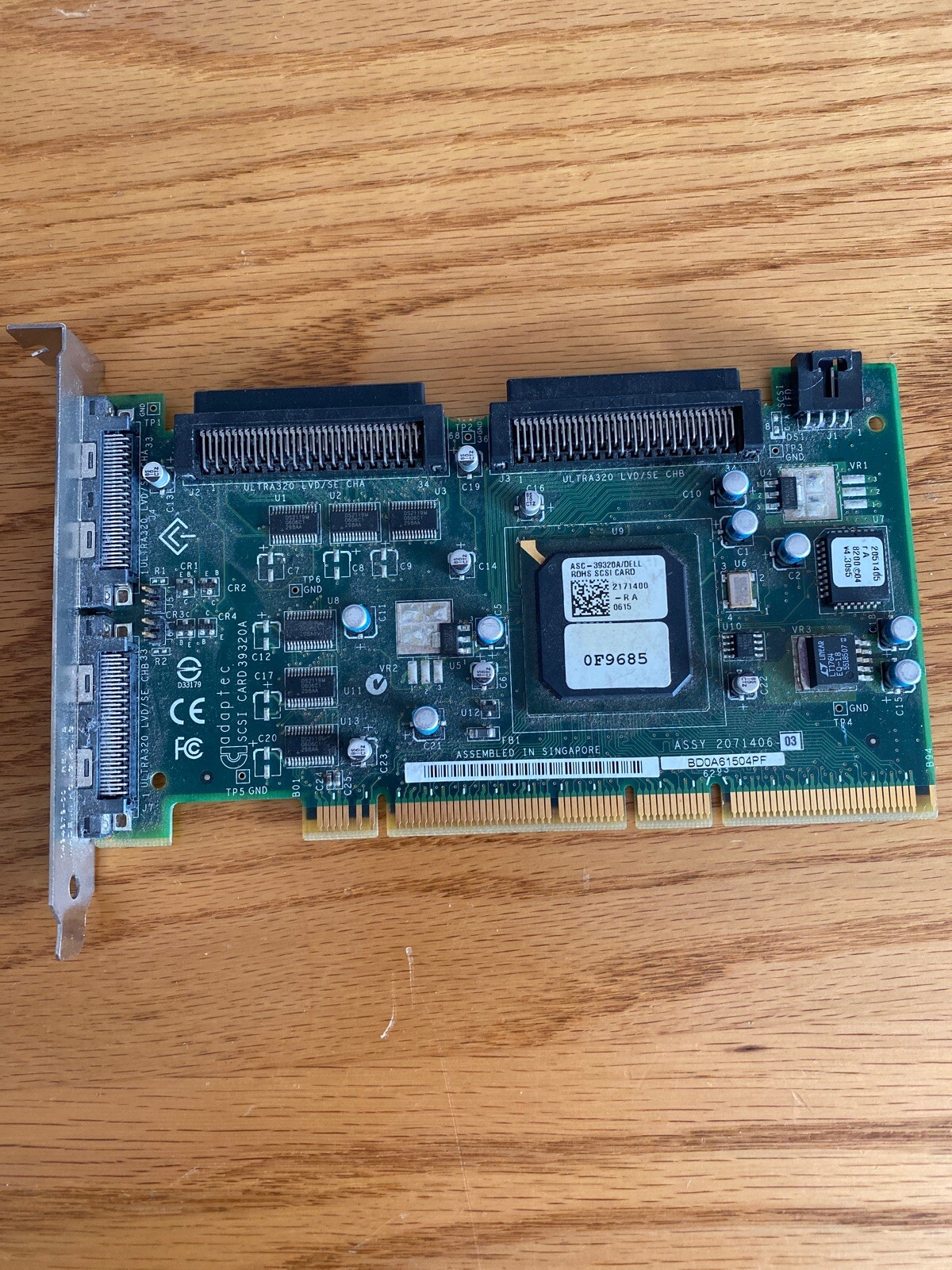 Adaptec SCSI CARD 39320A 2071407-00 REV A MIC ADT-ASC-39320A(B) PCI-X-133 