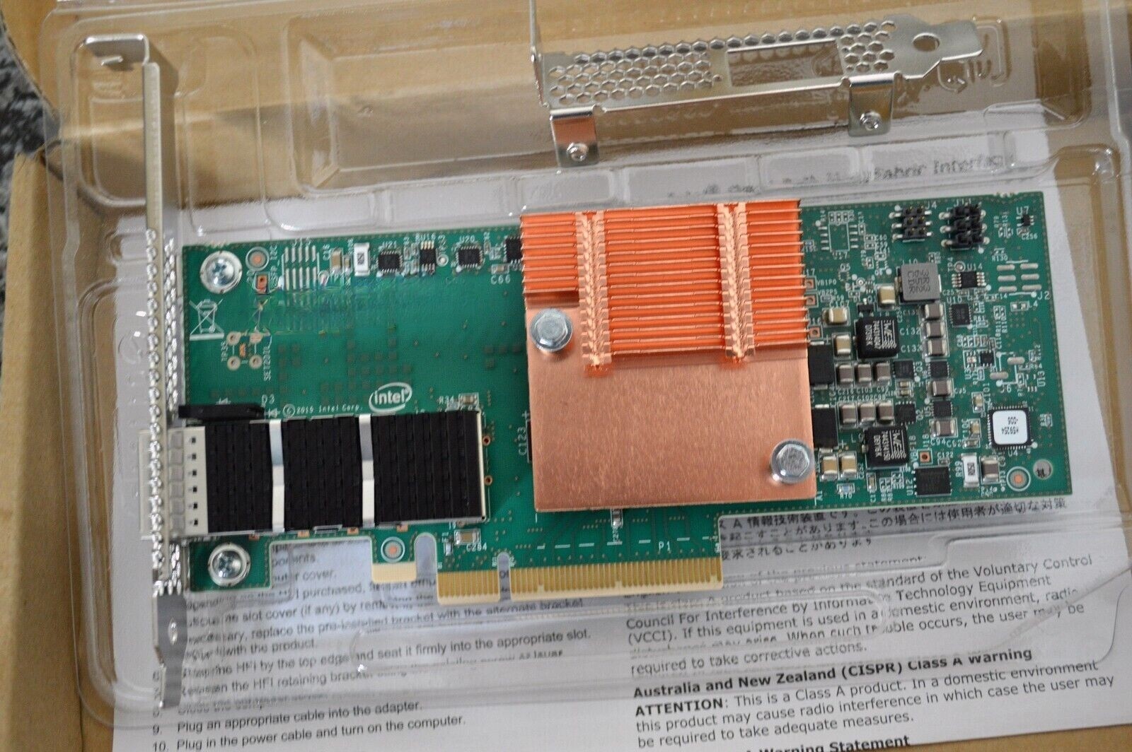 Intel 100HFA016 Omni-Path HFI PCIe3x16 (1)100GbE QSFP28 NIC NETWOEK CARD