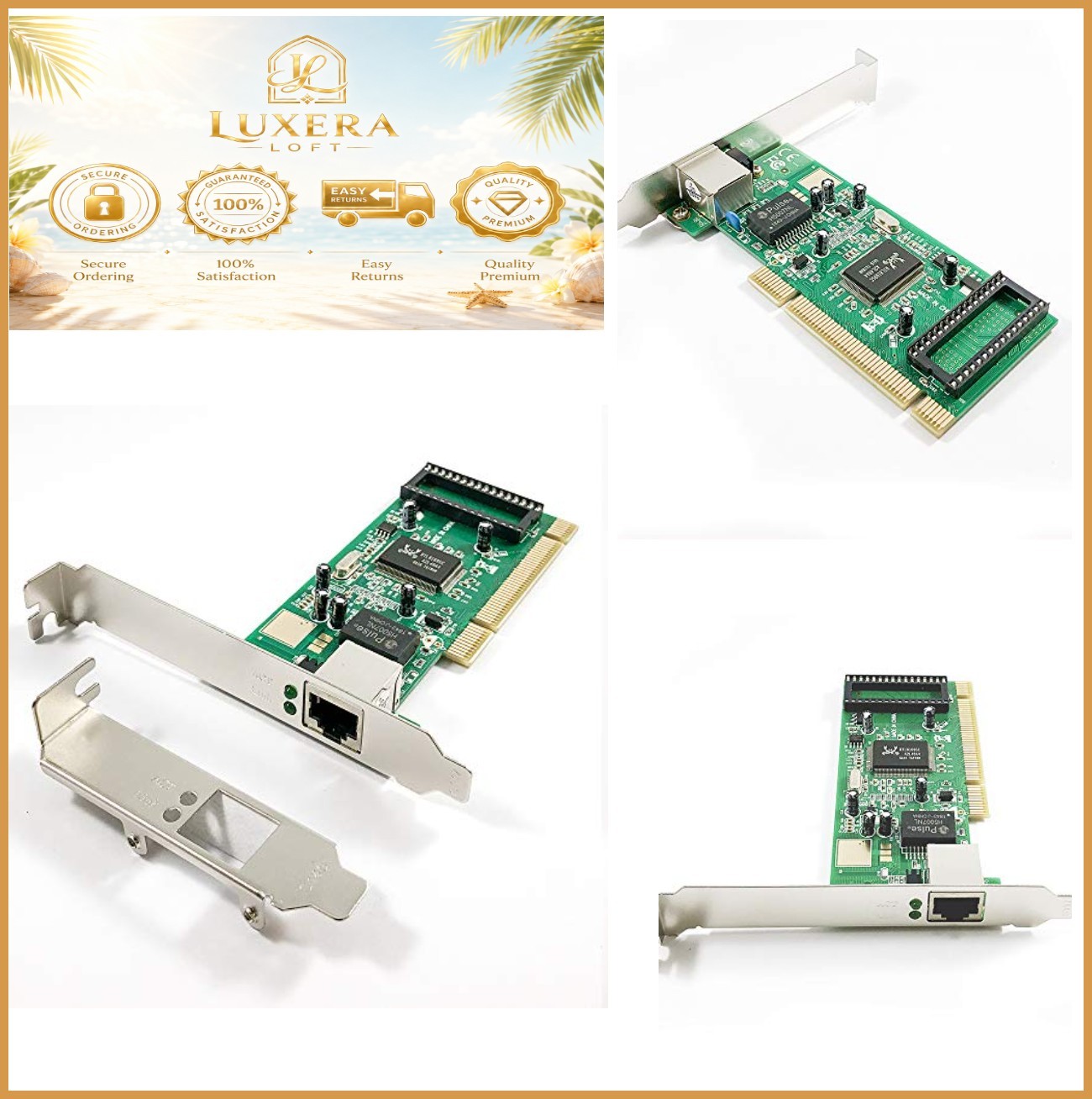 Gigabit Ethernet Network Card PCI 32-Bit 10 100 1000Mbps Realtek Chipset Low