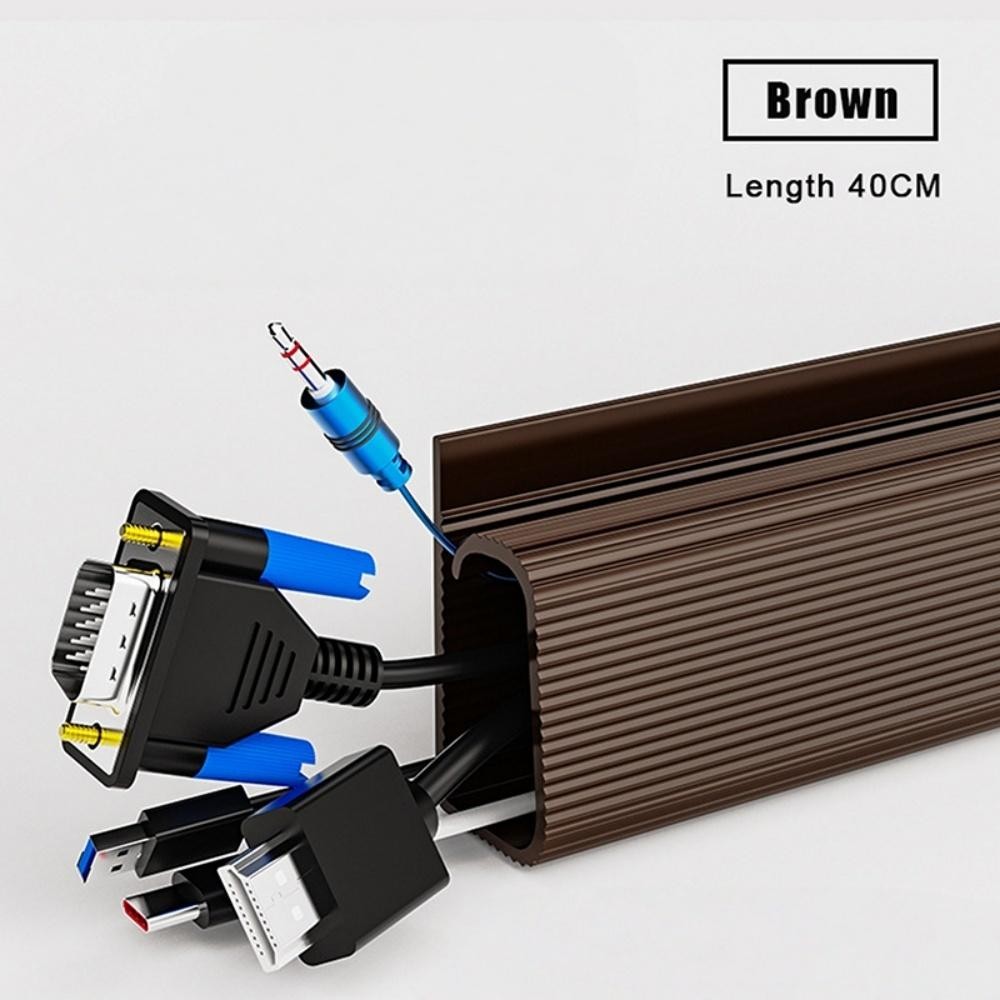 1pc Under-desk Cable Organizer Self-adhesive Cable Management Cables Raceway 40c