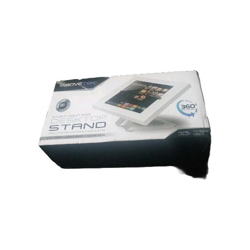 Abovetek IPAD Security Tablet Kiosk Desktop Stand, TH-328W White Anti-Theft