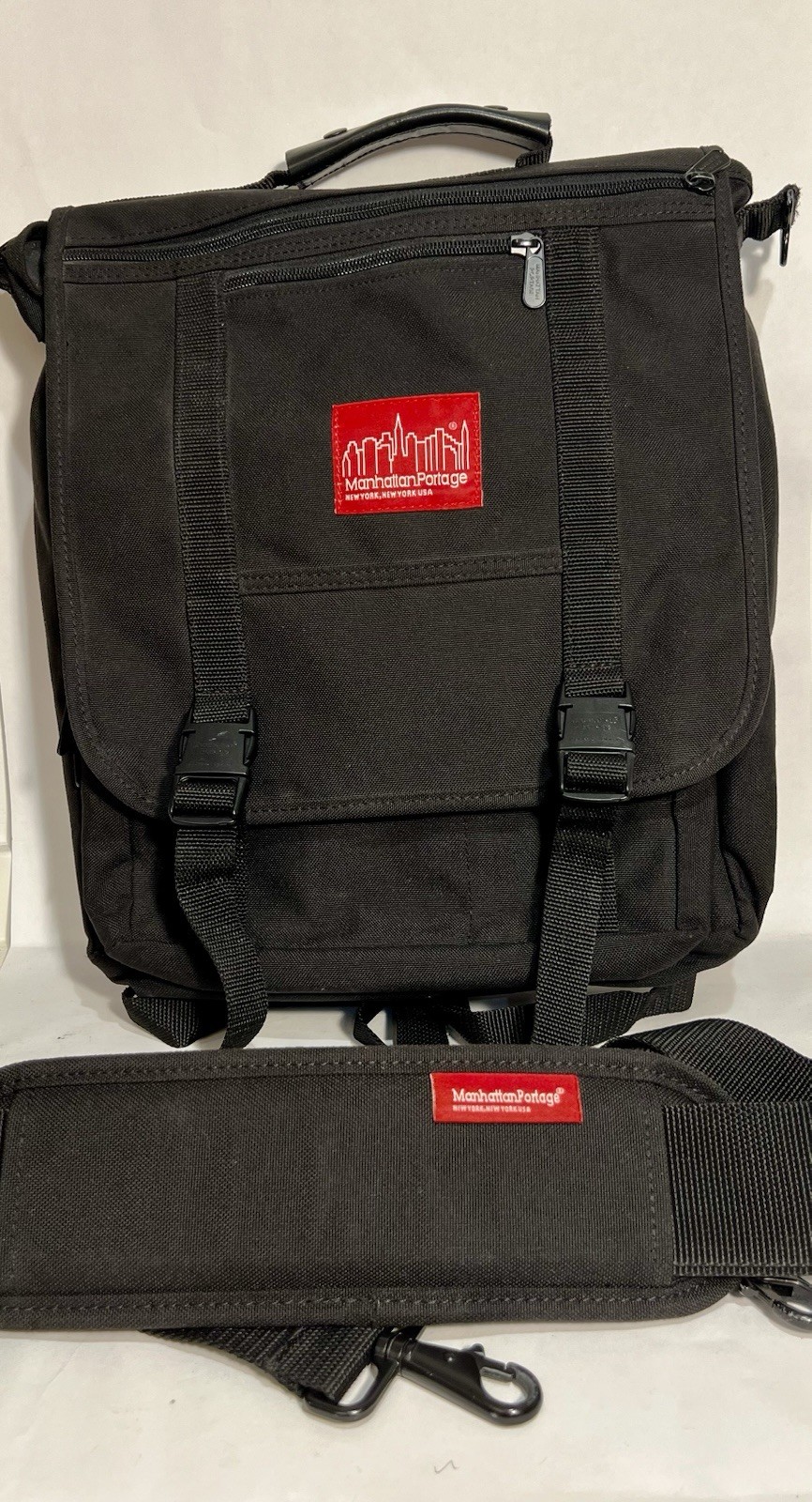 Manhattan Portage Commuter Laptop Bag Messenger Backpack Brief Black Travel City