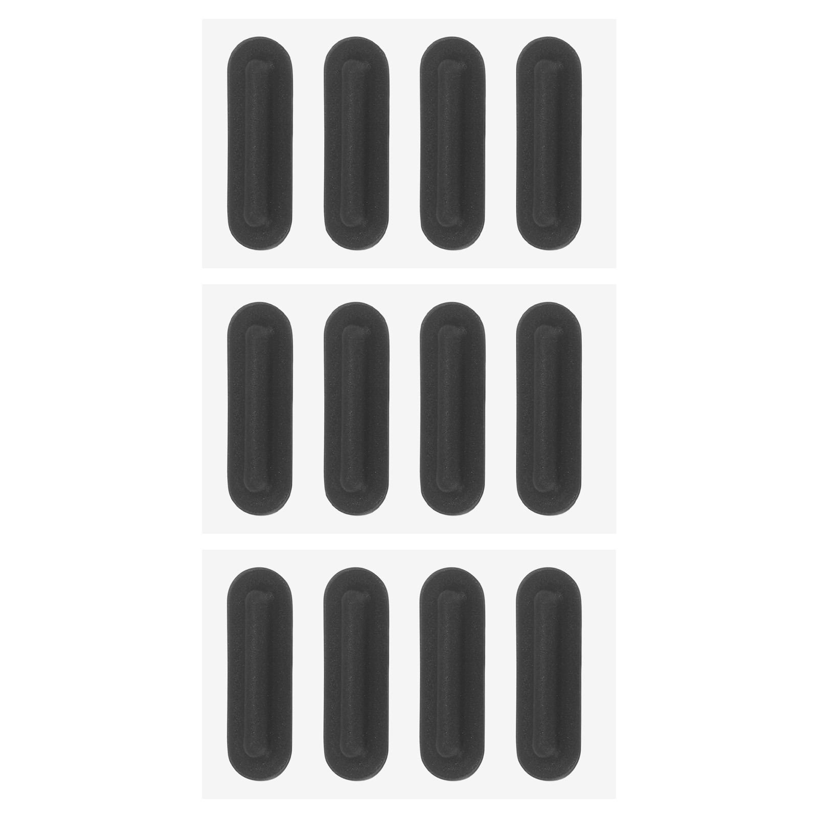 7.5 mm Laptop Rubber Feet, 12 Pcs Oval Anti-Slip Pad for Equipment, Black