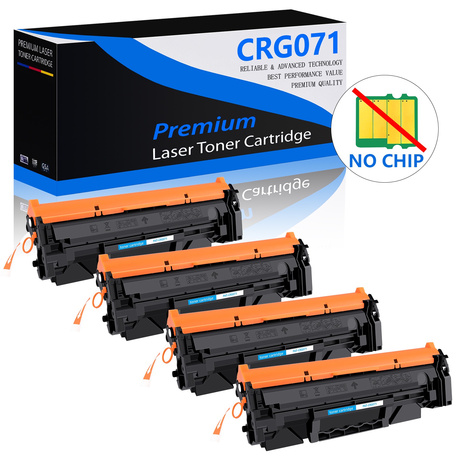 4PK 071 Compatible Toner Cartridge for Canon CRG 071 CRG-071 LBP122dw Mf272dw