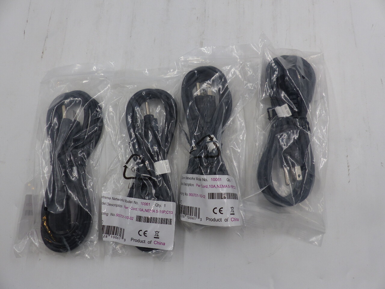LOT OF 4 EXTREME NETWORKS 10061 STANDARD POWER CORD