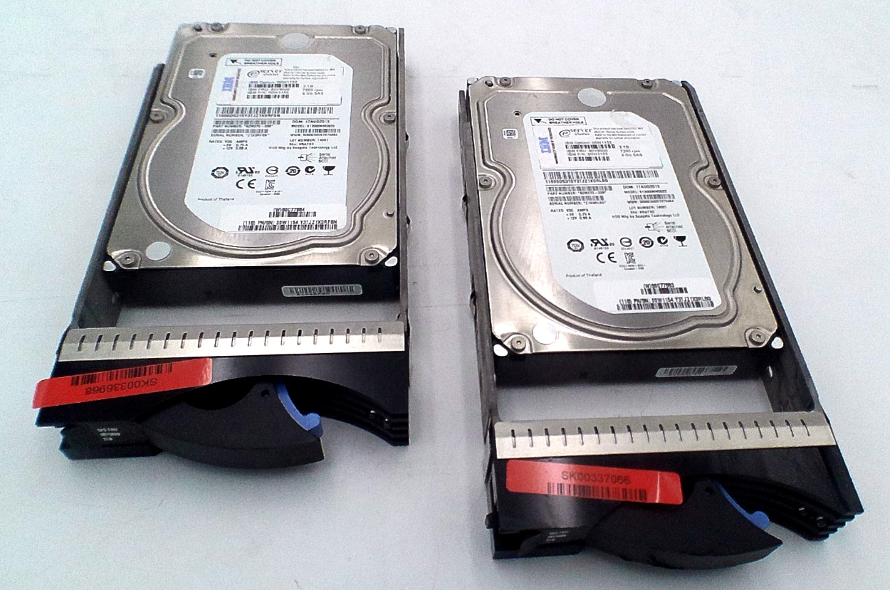 LOT OF 2 - IBM HDD 2TB 7.2K 6G NL SAS 3.5IN FOR DS3512 (90Y9000)