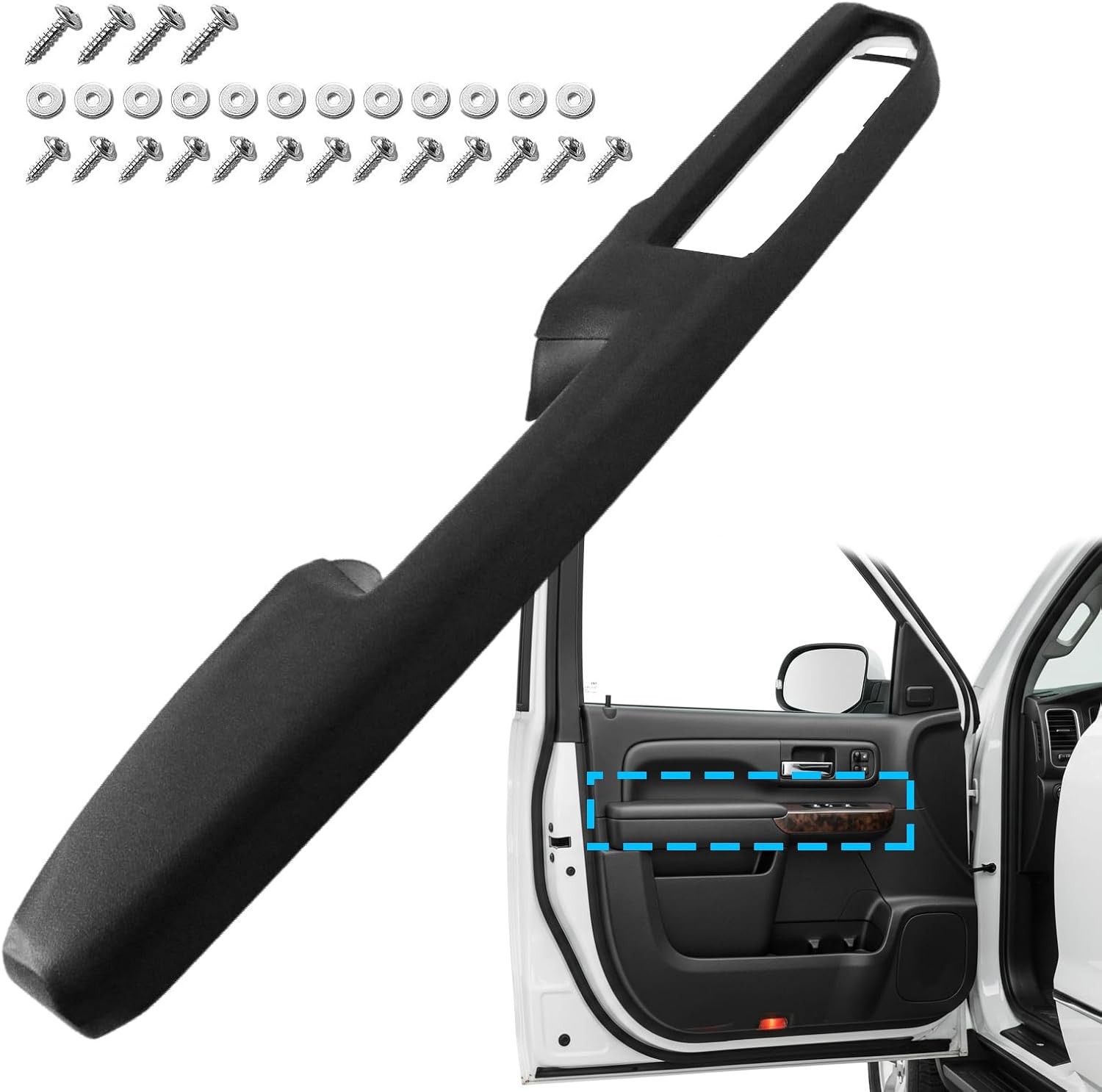 PACEWALKER 80994 Front Driver Left Side Armrest Repair for 2010-2014 Black 