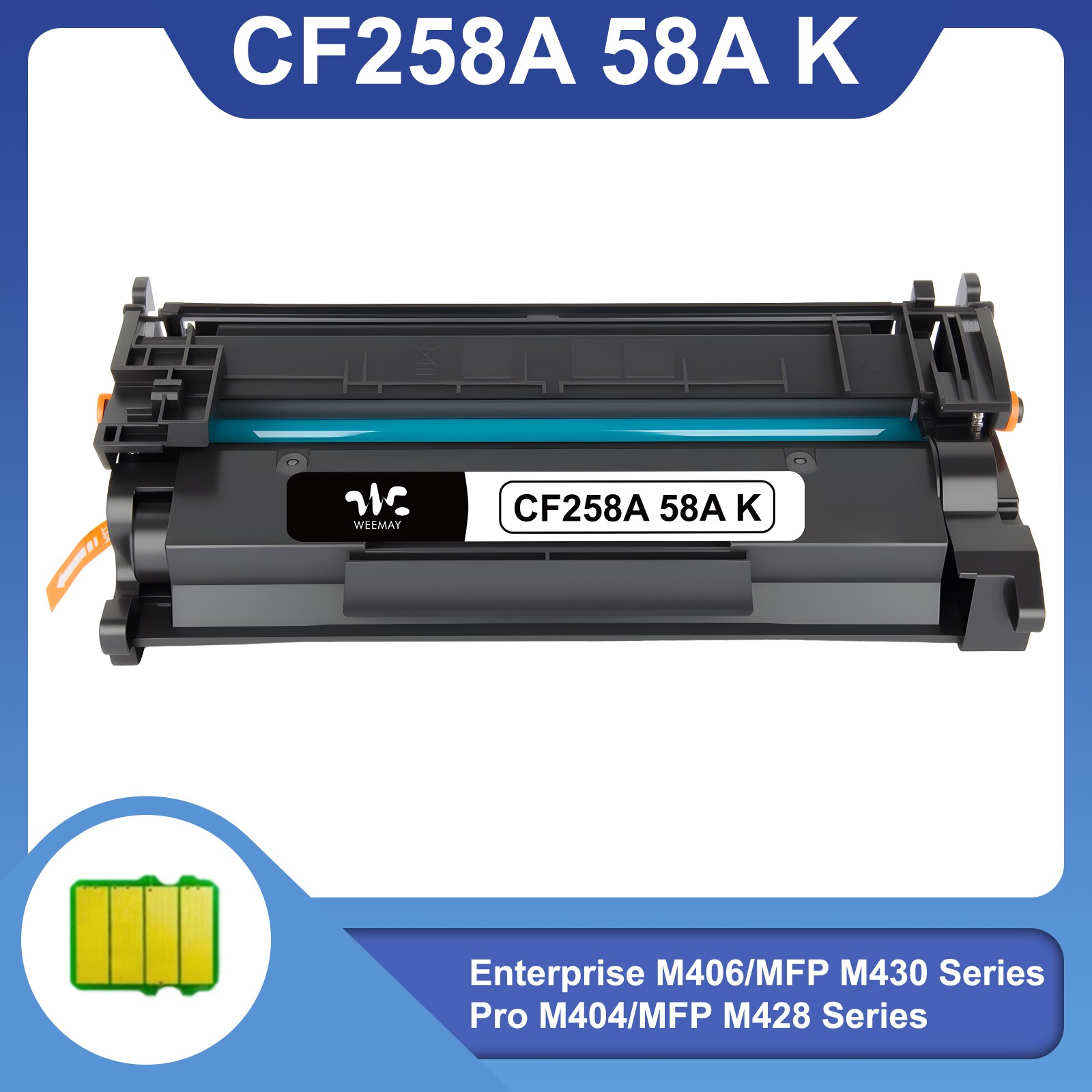 1 or 2PK BK CF258A 58A Toner Cartridge Compatible for HP LaserJet Pro M404dn lot
