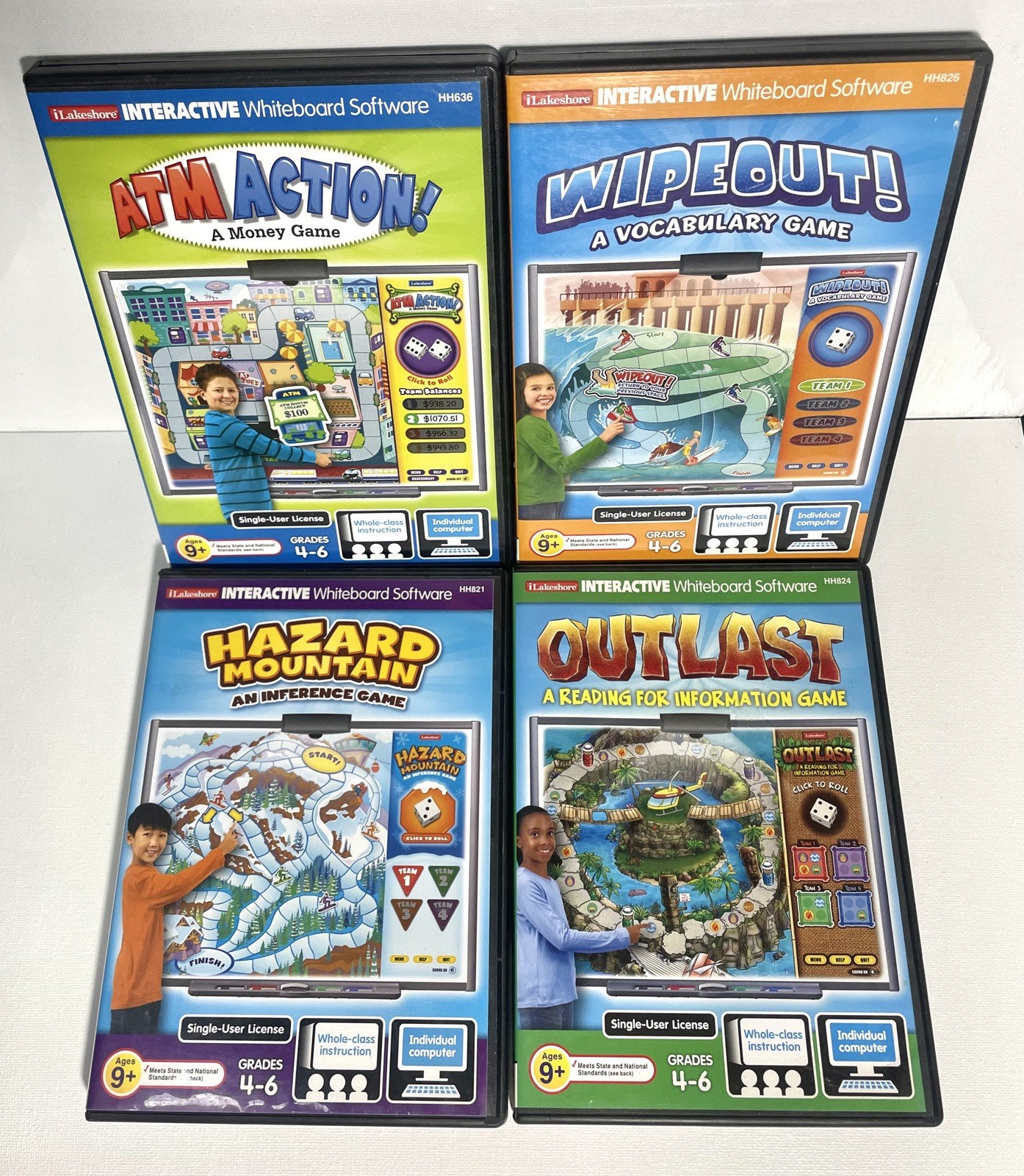 Lakeshore Interactive Whiteboard Software PC 4 Pack Bundle Lot Grades 4-6 NEW