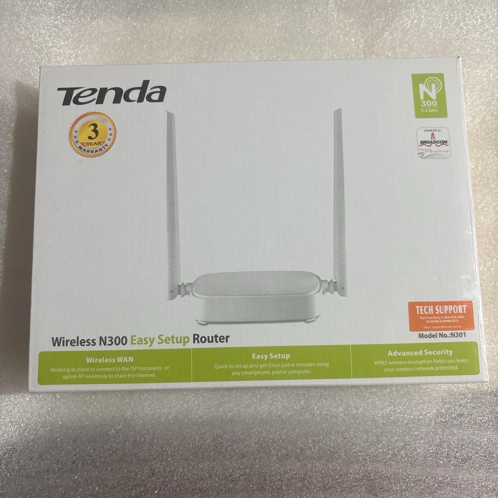TENDA Wireless N300 Router 2.4GHz Model F301