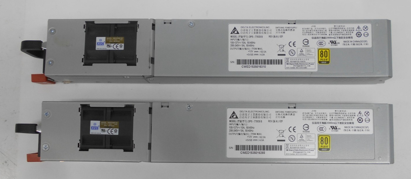 Delta Electronics DPS 770 CB B Switching Power Supply 80 Plus Gold Qty: 2