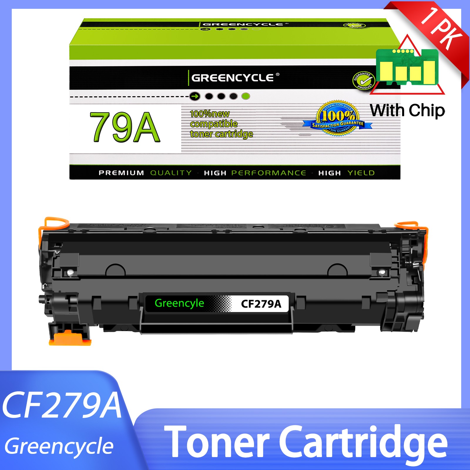 GREENCYCLE 1PK Fit For HP LaserJet Pro M12A M26NW MFP CF279A 79A Toner Cartridge