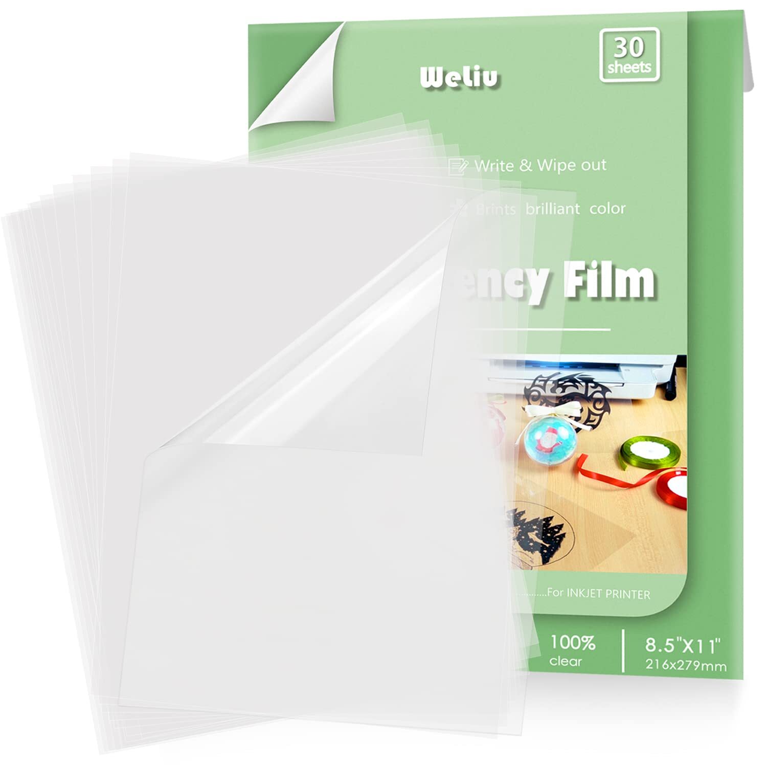 Transparency Film for Inkjet Printers 30 Sheets Transparency Paper Sheets for...