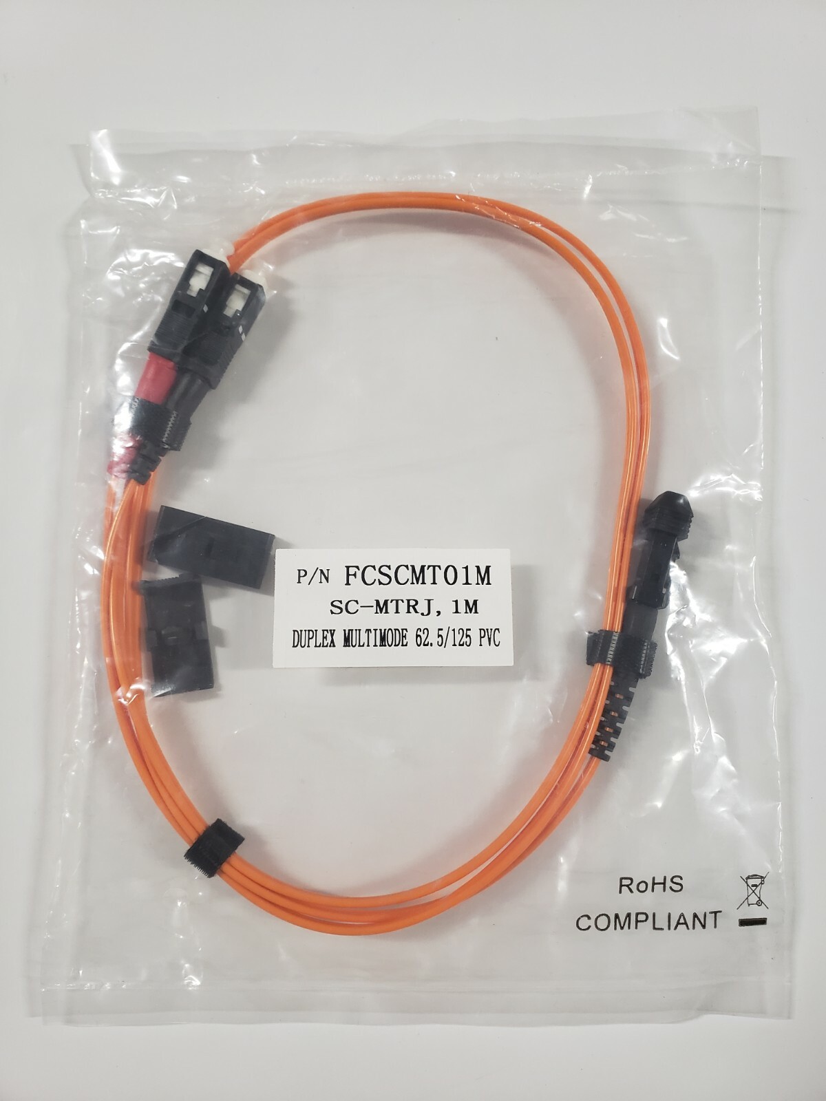 FCSCMT01M SC to MTRJ multimode duplex MMF 1M (3.28ft) 62.5/125 fiber optic patch