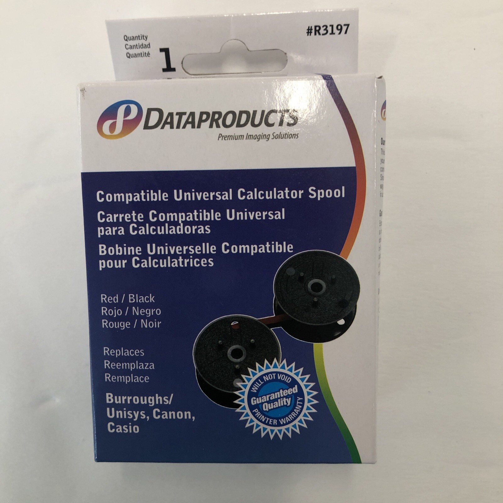 Dataproducts R3197 Compatible Ribbon, Various Calculator Use, BLA/Red (DPSR3197)