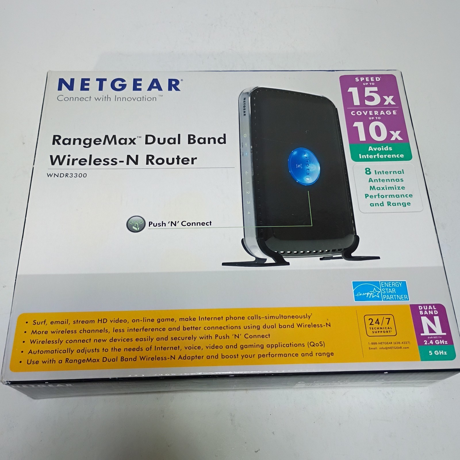 Netgear WNDR3300 300 Mbps 4-Port 10/100 Wireless N Router (WNDR3300-100NAS)